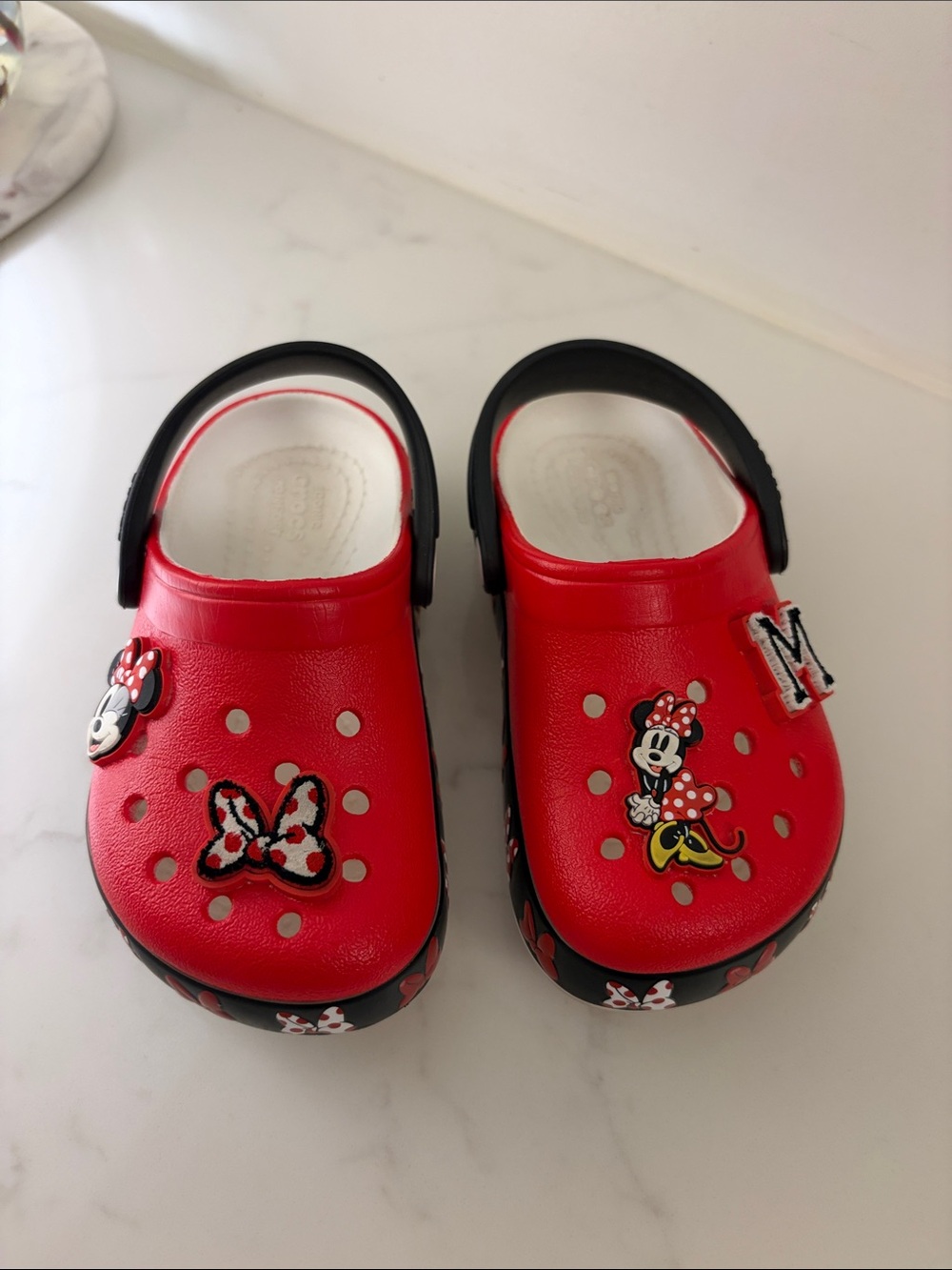 Light Up Kids Red Minnie Mouse Crocs Sandals